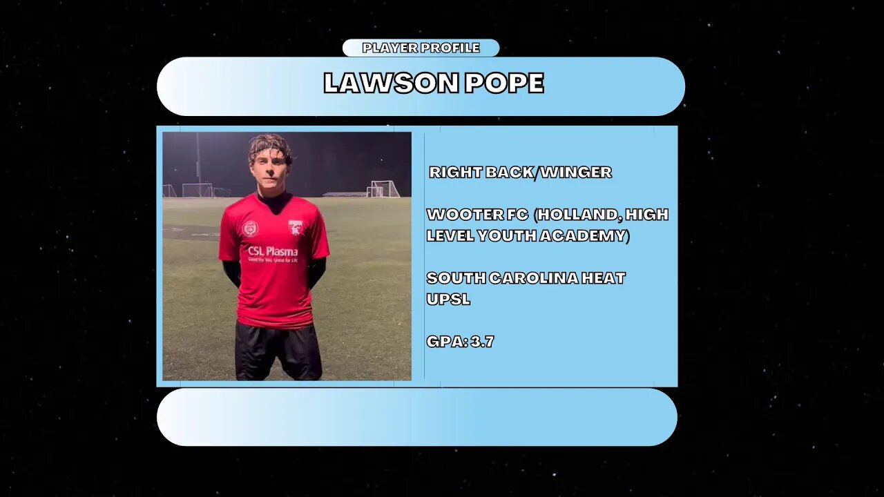 Lawson Pope (Wooter FC (High Level Youth Academy in Holland), 3.7 GPA) Highlight Video