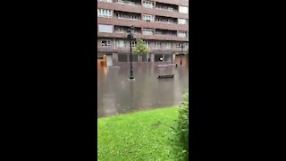 Sudden storm causes massive floods in Oviedo, Spain