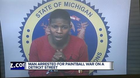 Man charged with assault after paintball gun battle in Detroit