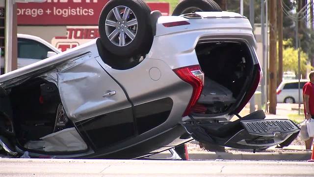 Rollover crash at Speedway and Kolb