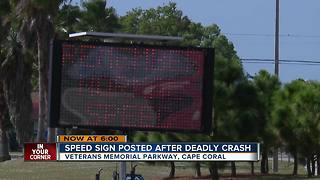 Speed Sign Posted After Deadly Crash