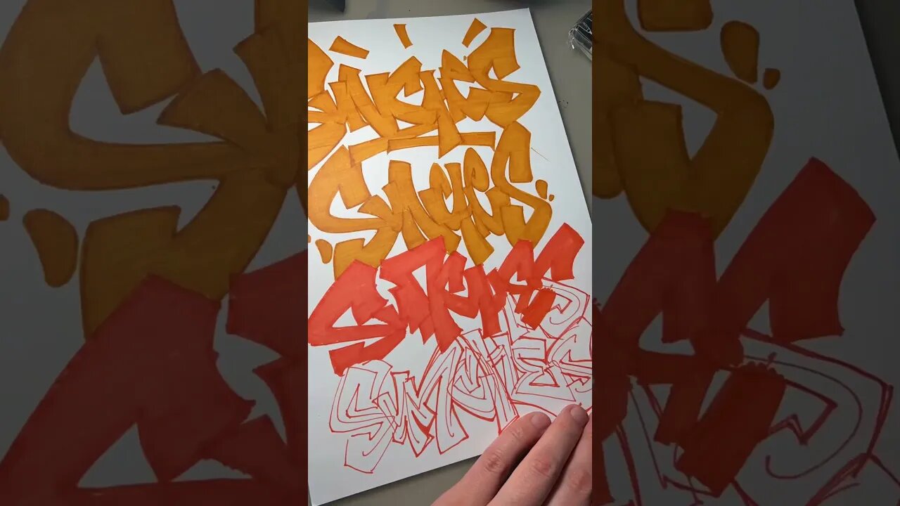 4 GRAFFITI PIECES WITH MARKERS! 🔥 #graffiti #graffitiart #shorts