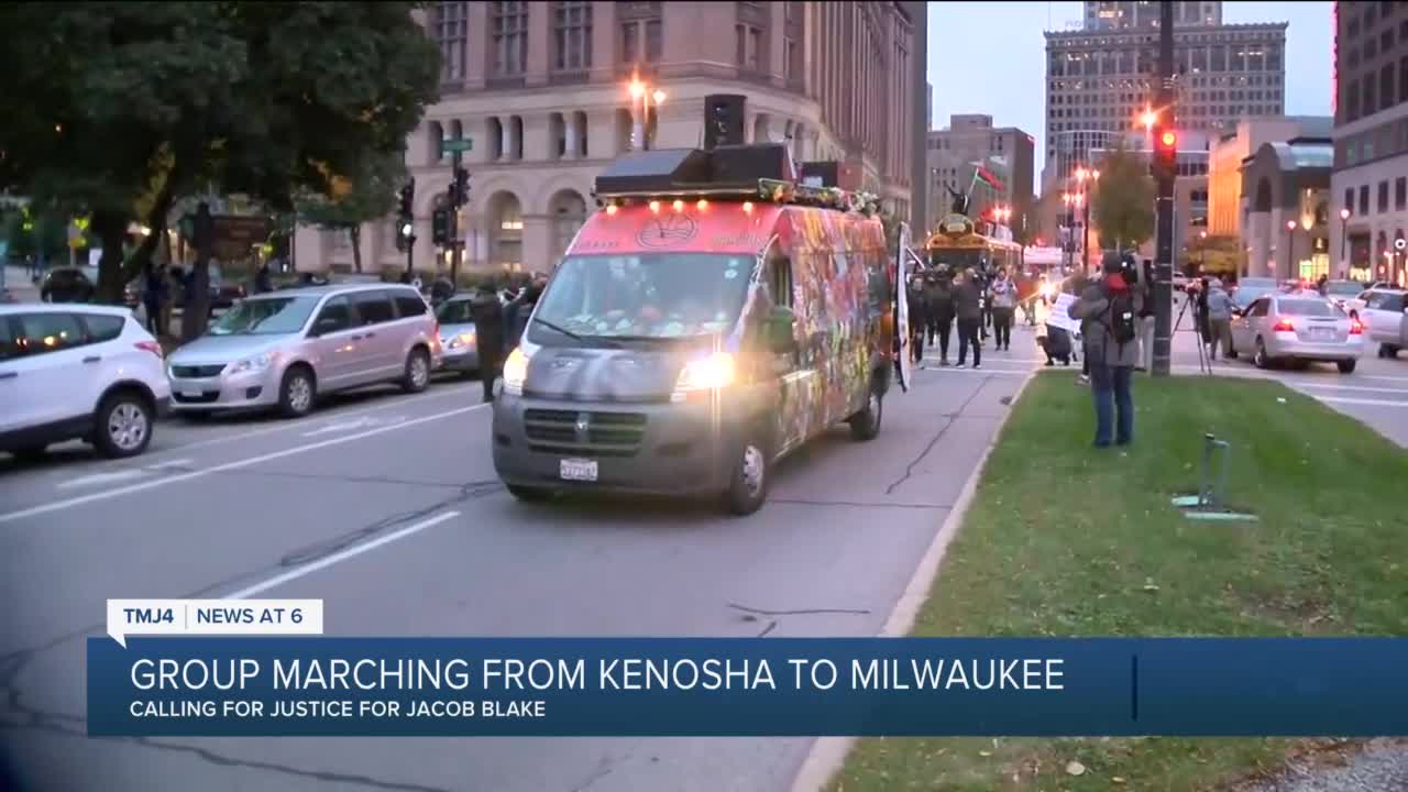 Marchers make way from Kenosha to Milwaukee in name of Jacob Blake