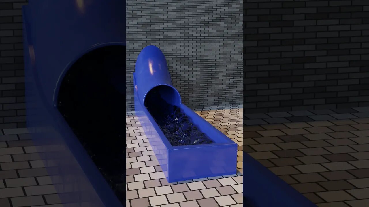 Water Slide Test! - Learn Fluid Simulations in Description #fluidsim