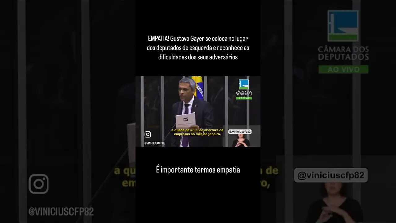 EMPATIA! Gustavo Gayer se coloca no lugar dos deputados de esquerda parte 2