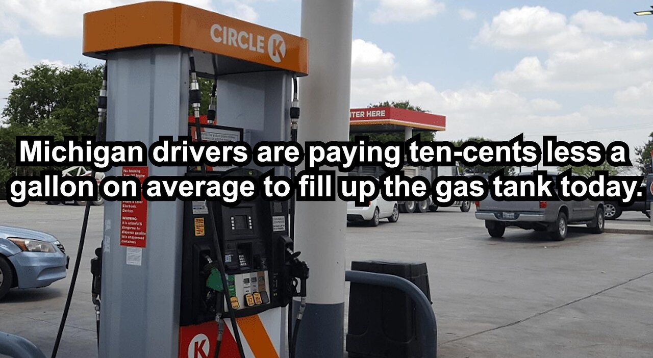 Michigan drivers are paying ten-cents less a gallon on average to fill up the gas tank today.