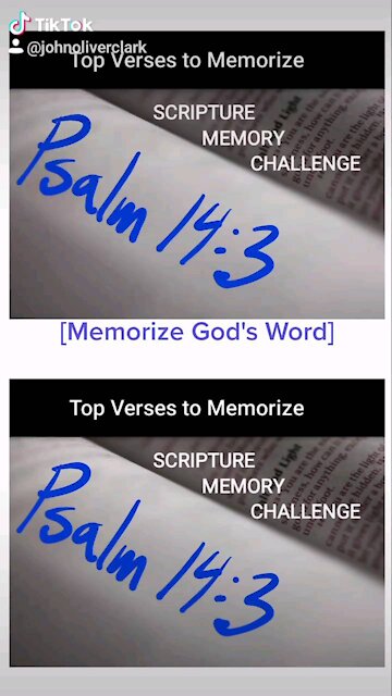 Top Verses To Memorize, Psalm 14:3