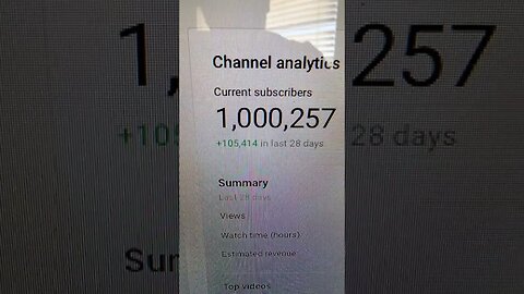ONE MILLION Subscribers