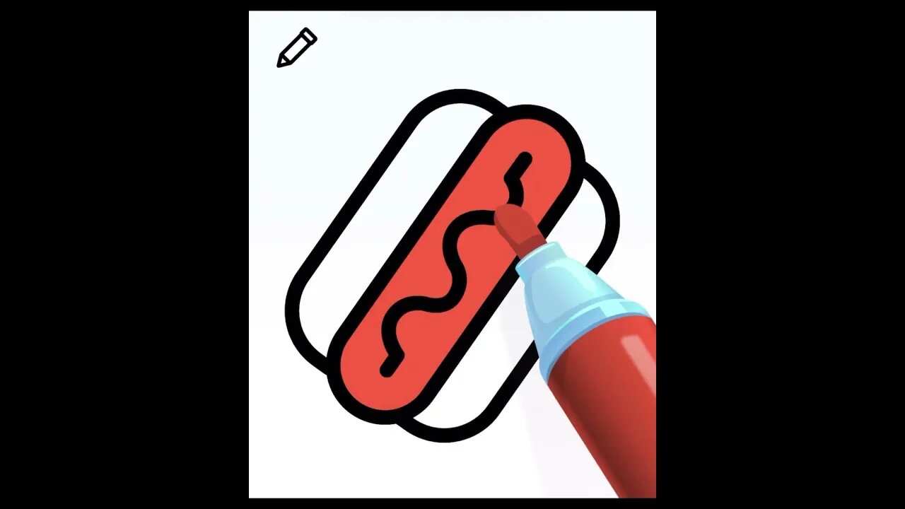 Drawing and Coloring a Mouth-Watering Hot Dog 🌭😋 #viral #art #drawing #trending #shorts