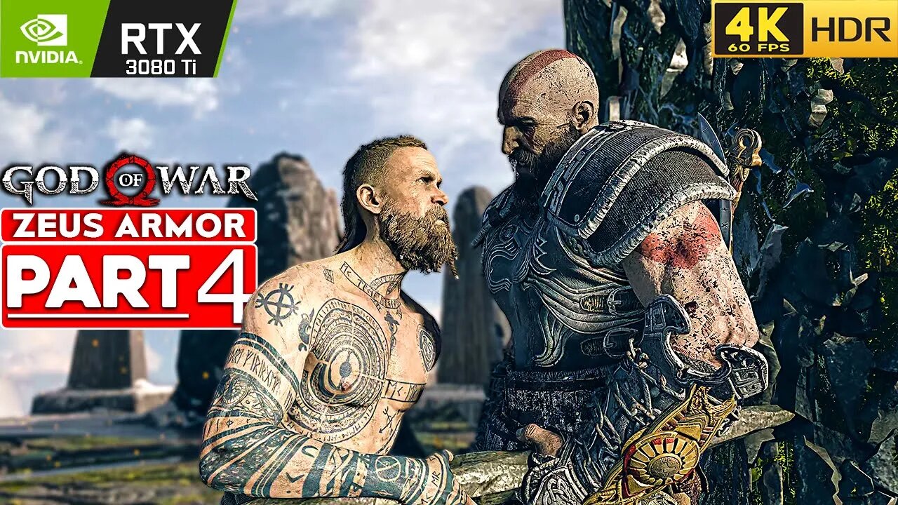 GOD OF WAR PC Gameplay Walkthrough Part 4 ZEUS ARMOR [4K 60FPS HDR] - No Commentary