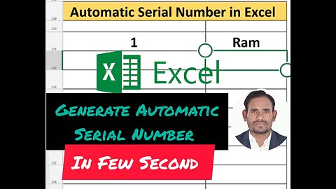 How to Generate Automatic Serial Number in Excel