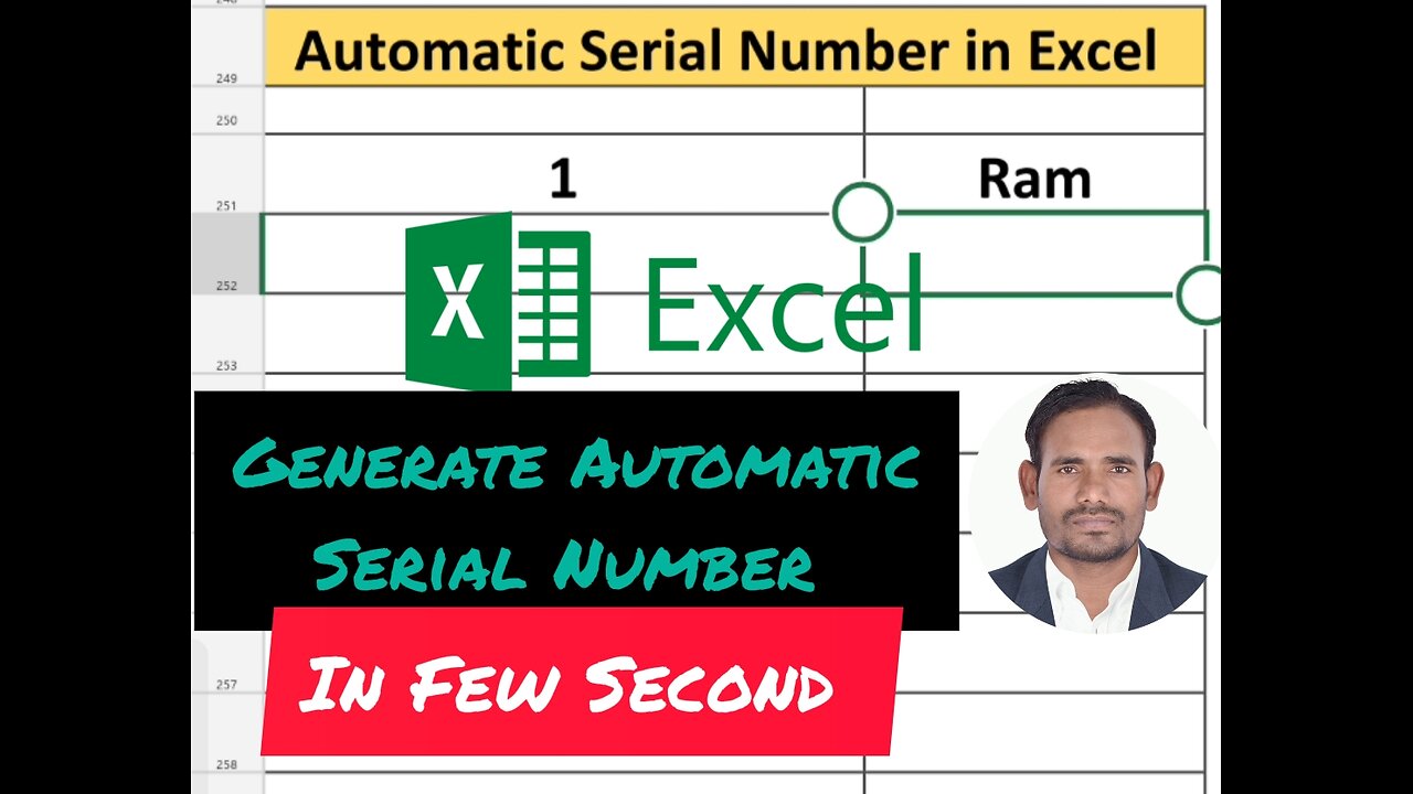 How to Generate Automatic Serial Number in Excel