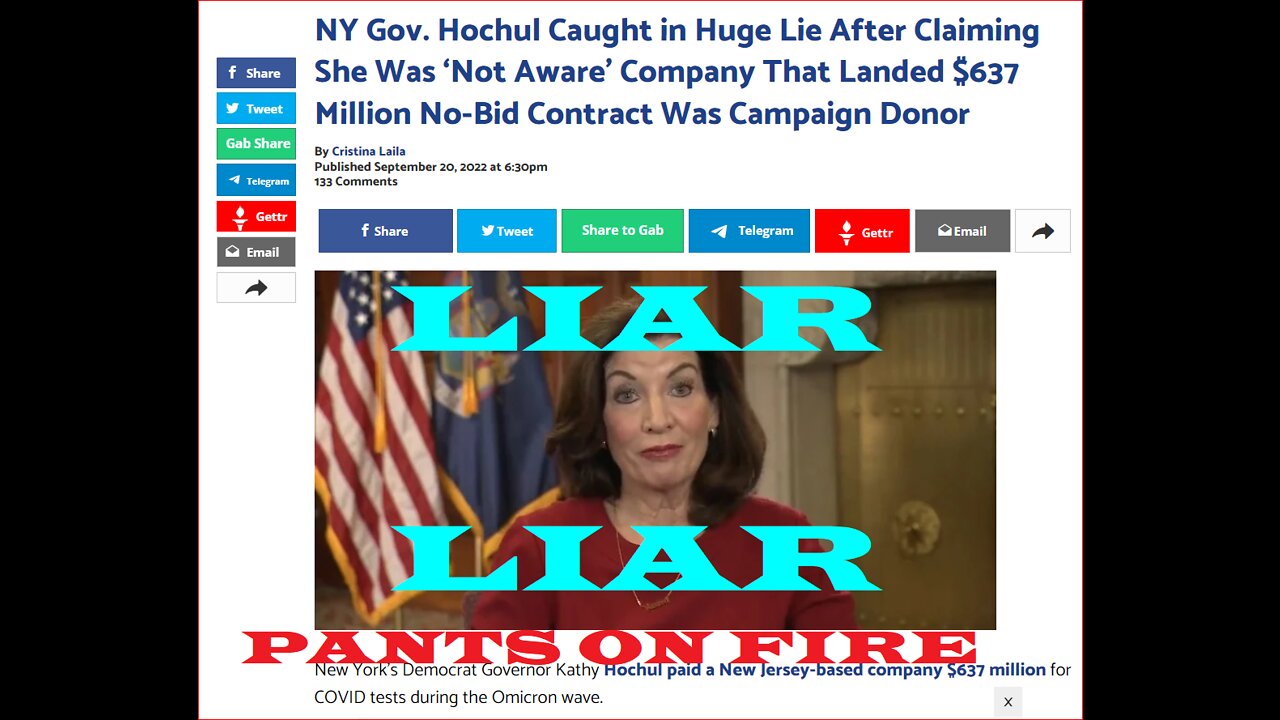 NY's GOV. HOCHUL CAUGHT IN GIANT COVID LIE WITH CONTRACT TO DONOR~!