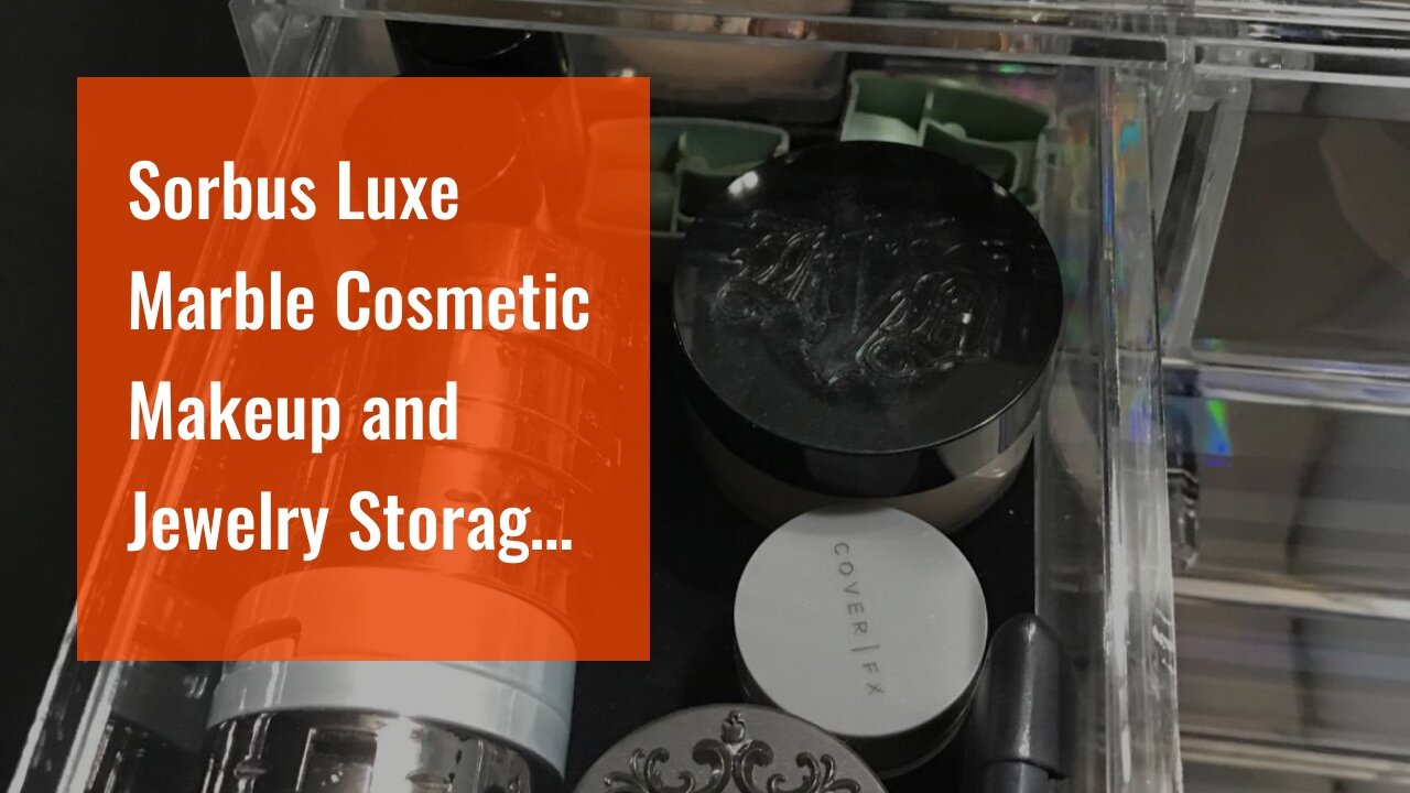 Sorbus Luxe Marble Cosmetic Makeup and Jewelry Storage Case Display - Spacious Design - Great...