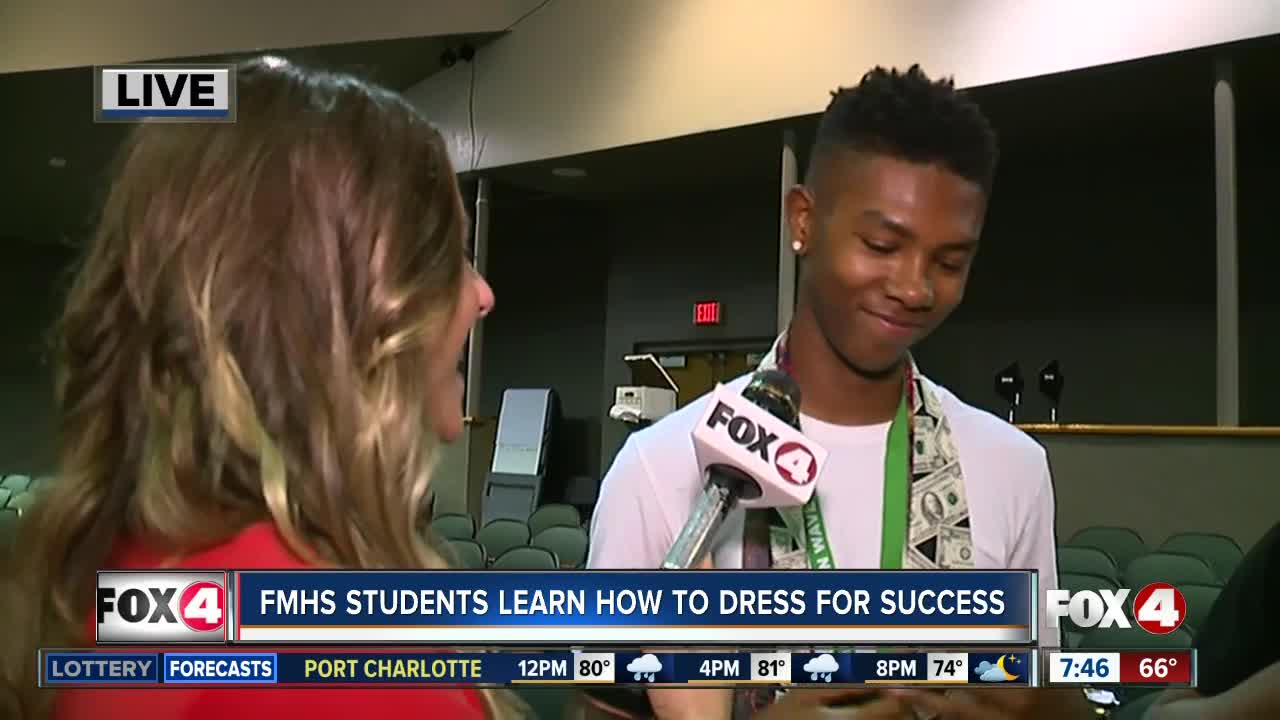 Students at Fort Myers High School learn life skills during "Dress for Success" Event