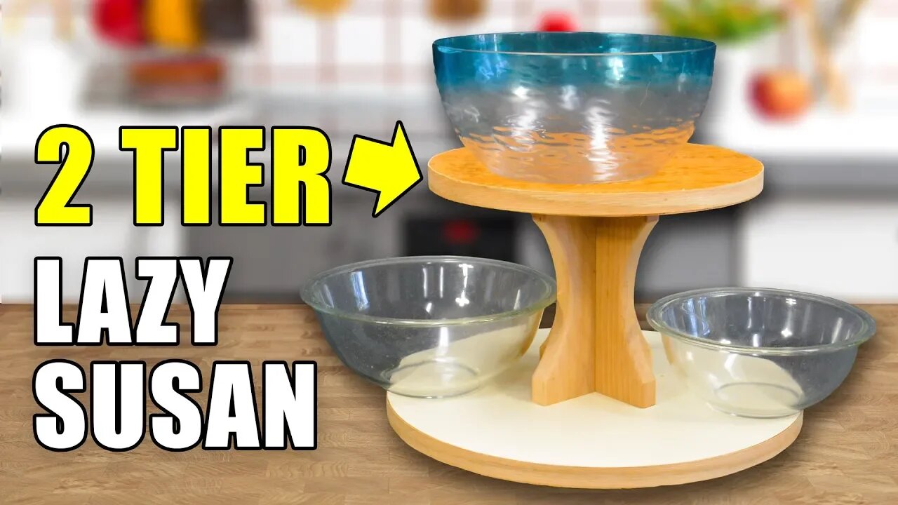 How to Make a Lazy Susan Turning Table - 2 TIERS!