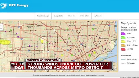 DTE working to get power restored after high winds