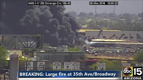 Large junkyard fire in Phoenix