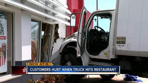 Customers hurt when truck hits KFC in Pinellas Park