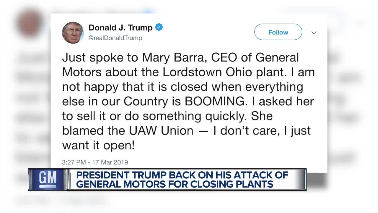 President Trump putting pressure on GM to reopen Ohio plant