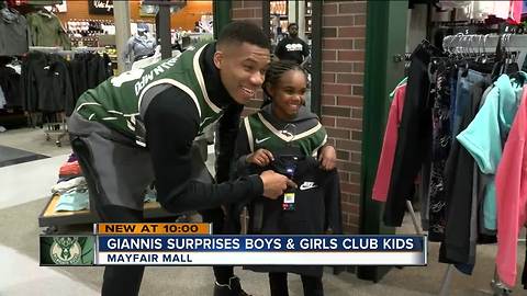 Giannis Antetokounmpo surprises kids with shopping spree, signed jerseys