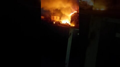 Ukraine War - Jet shot down over Ukraine on fire