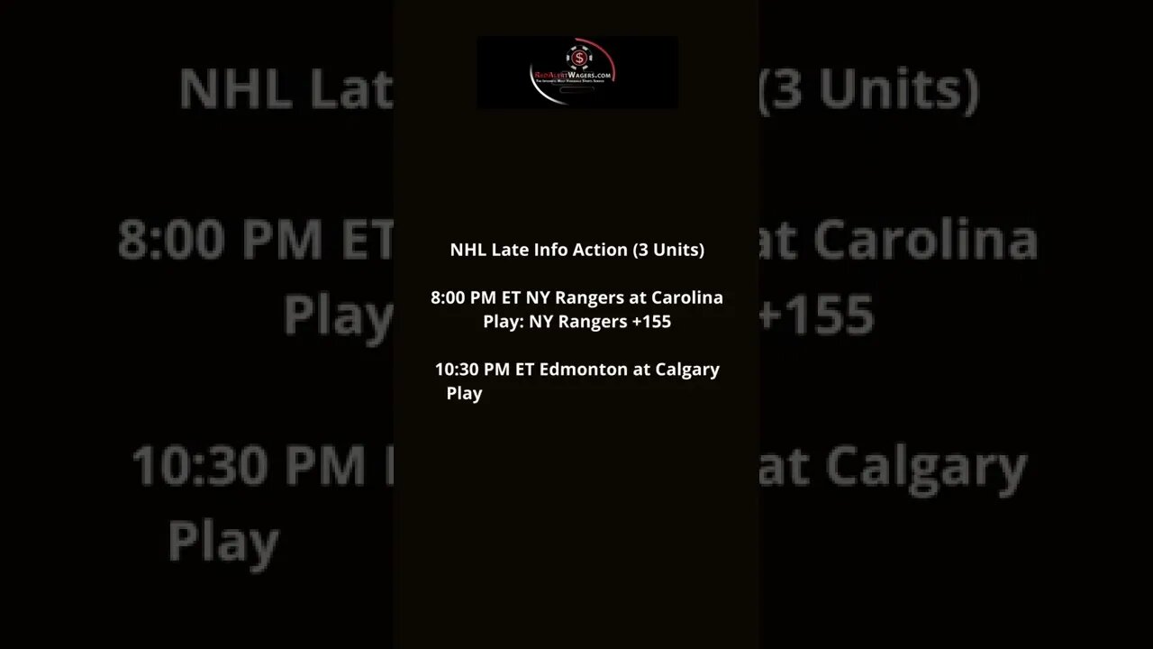 (Free Card) 🏒 NHL Late Info Action!