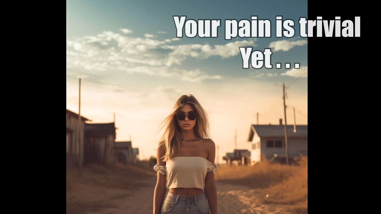 Your pain is trivial except insofar as you can use it to connect with other people’s