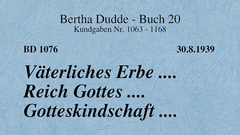 BD 1076 - VÄTERLICHES ERBE .... REICH GOTTES .... GOTTESKINDSCHAFT ....