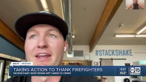 Hundreds of dollars donated to Arizona creamery shop to serve firefighters