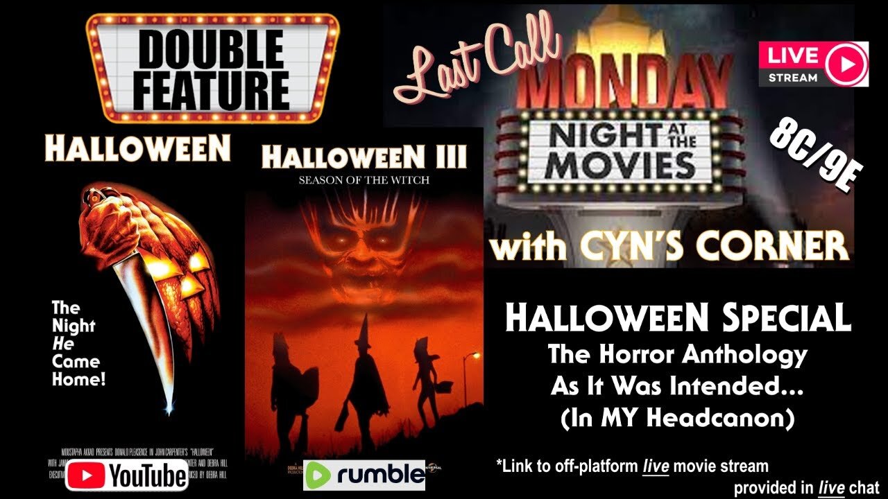 Last Call Monday Night At the Movies - Halloween Double Feature with @@TroyPacelli
