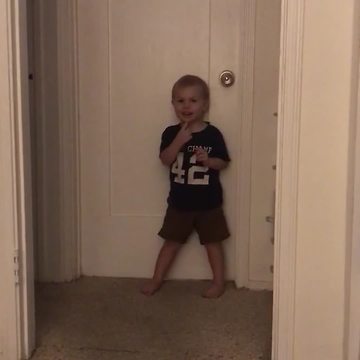 Kid Leans Against Bathroom Door And Falls Down
