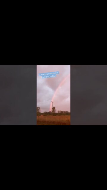 SUNRISE AND RAINBOW combo in Athens, MI today!