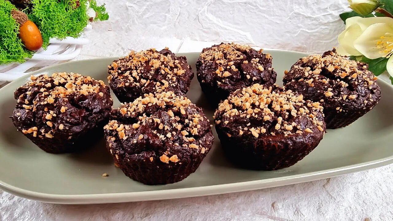 Chocolate muffins with only 3 ingredients! WITHOUT flour, butter or sugar!