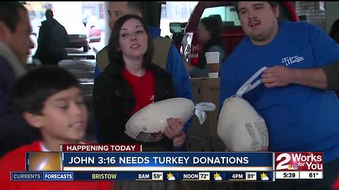 John 3:16 needs turkey donations for Thanksgiving