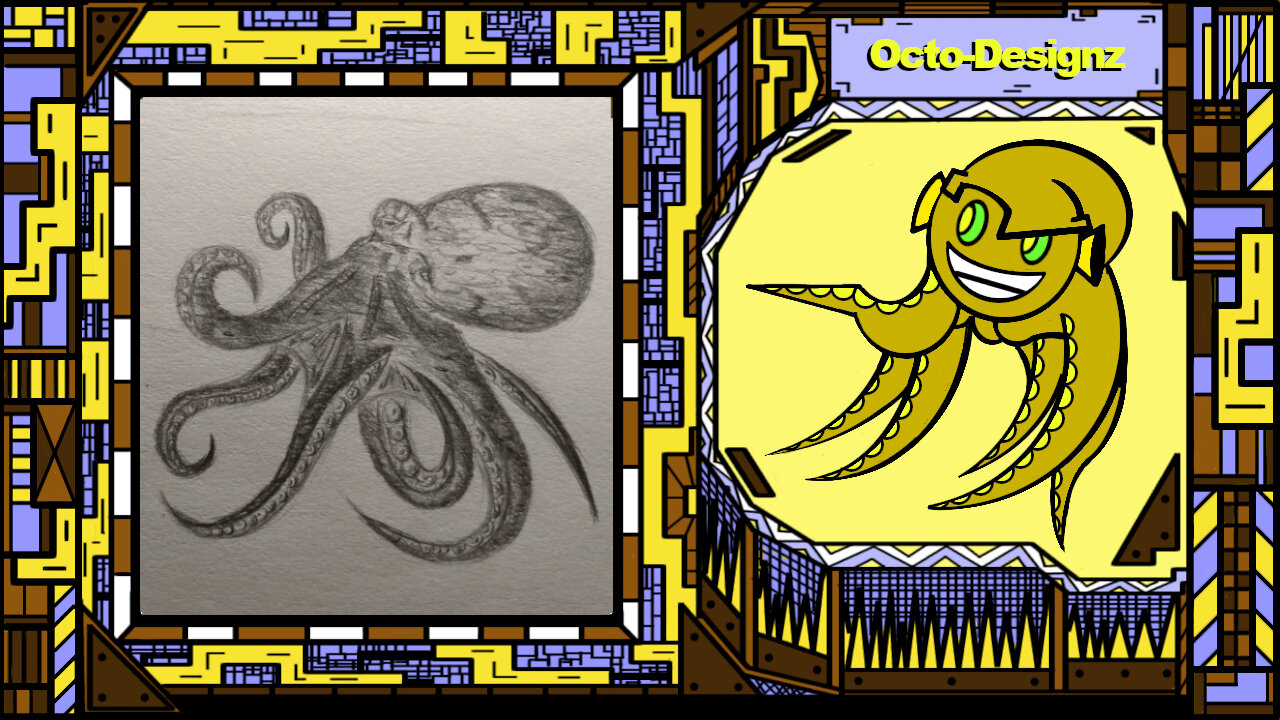 HOW I DRAW THE OCTOPUS FROM THE BEGINNING TO THE END!!! - Line Drawn...