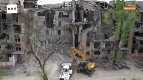 Work is underway to remove the rubble in the most affected areas of Mariupol