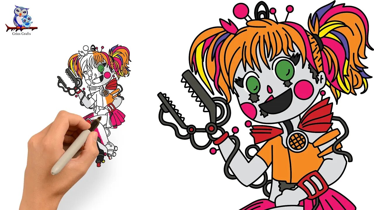 How to Draw Scrap Baby FNAF - Art Tutorial