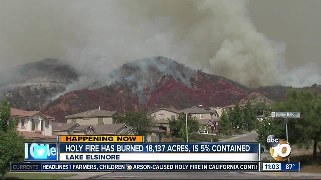 Holy Fire explodes to more than 18,000 acres on fifth day