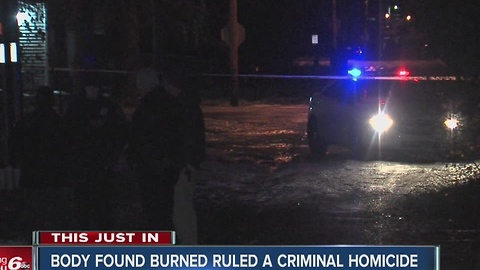 Body found 'burned beyond recognition' on Indy's northeast side ruled homicide