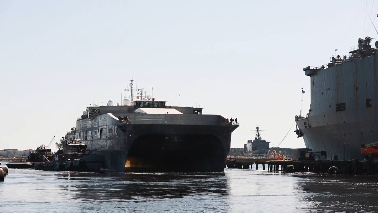 USNS Burlington (T-EPF 10) departs Joint Expeditionary Base Little Creek-Fort Story