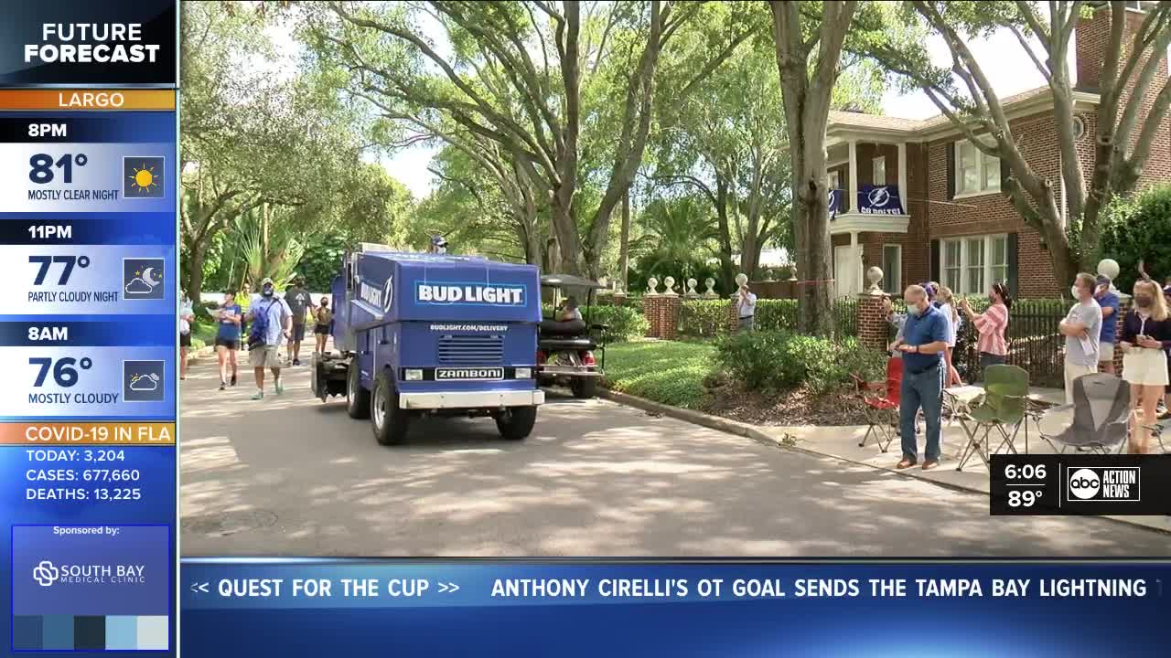 Pep rally, mini-parade held for fans before Game One of the Stanley Cup Final