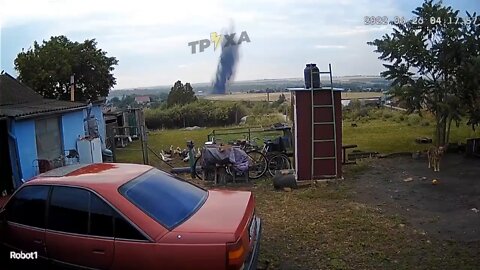 The moment of a strike on a Ukrainian position in the Nikolaev region