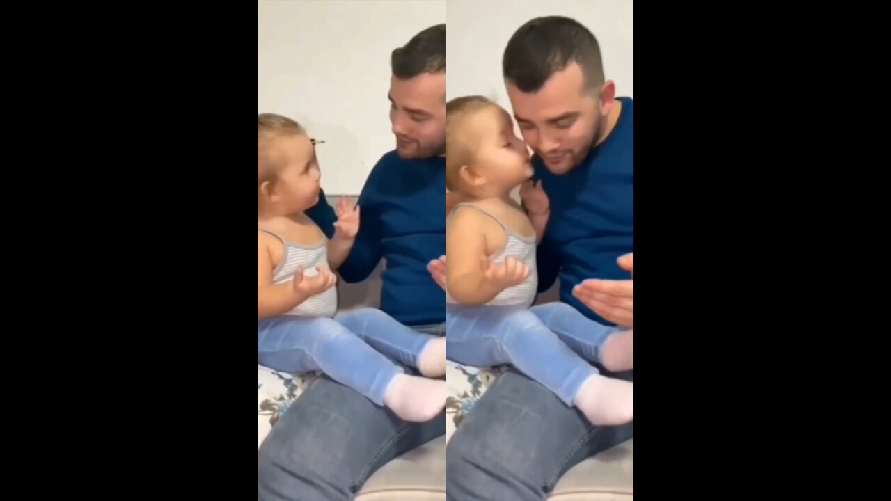 Daughter and dad cute moment