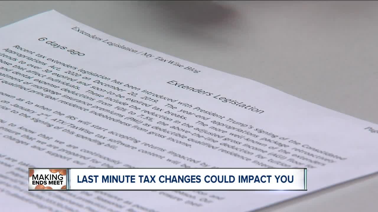Last minute tax changes could impact you