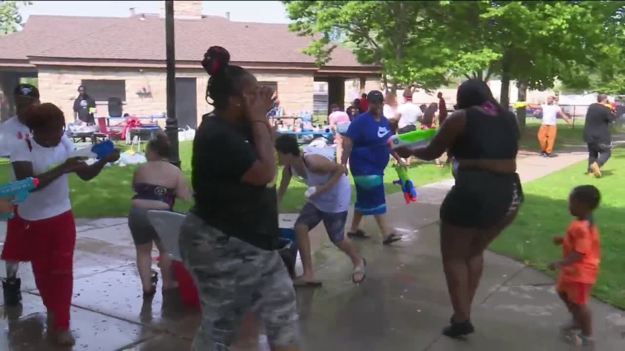 Dozens gather for annual water fight at Green Bay park to foster solidarity in the black community