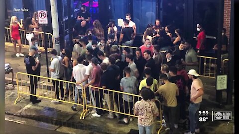 Pictures show people waiting shoulder-to-shoulder to get inside Ybor nightclub