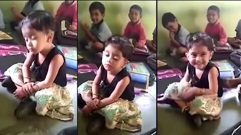 Cute girl sleeping in classroom FUNNY