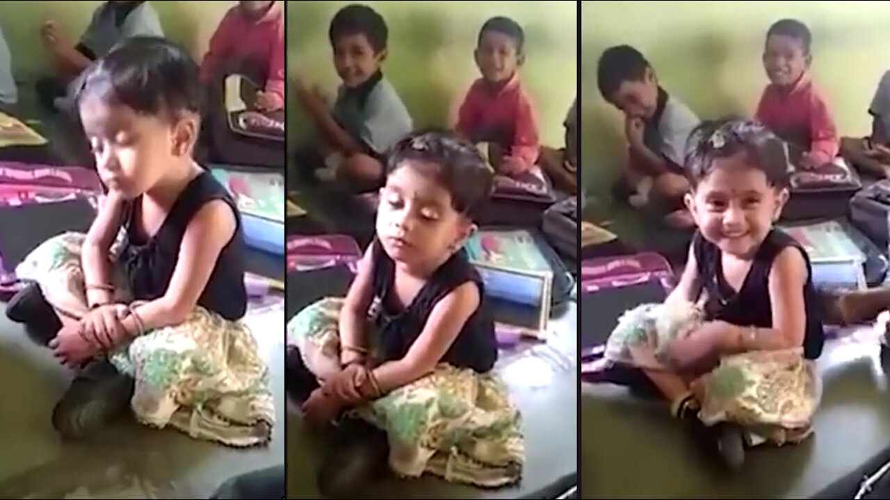 Cute girl sleeping in classroom FUNNY