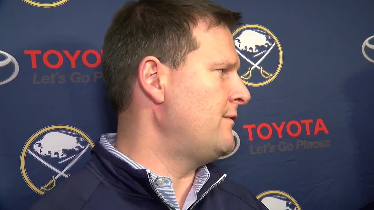 Jason Botterill speaks to the media following Sabres Development Camp